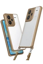 Newface Xiaomi Redmi Note 13 Pro Plus Kılıf Penta Silikon Kılıf - Çöl Titanyum