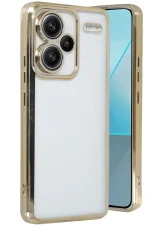 Newface Xiaomi Redmi Note 13 Pro Plus Kılıf Razer Lensli Silikon - Gold