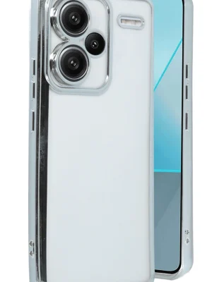 Newface Xiaomi Redmi Note 13 Pro Plus Kılıf Razer Lensli Silikon - Gümüş