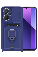 Newface Xiaomi Redmi Note 13 Pro Plus Kılıf Zuma Kartvizitli Yüzüklü Silikon - Lacivert