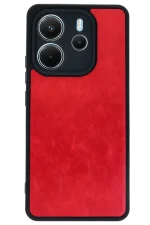 Newface Xiaomi Redmi Note 14 4G Kılıf Aras Deri Kapak - Kırmızı - Görsel 2