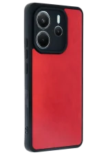 Newface Xiaomi Redmi Note 14 4G Kılıf Aras Deri Kapak - Kırmızı - Görsel 3