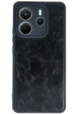 Newface Xiaomi Redmi Note 14 4G Kılıf Aras Deri Kapak - Siyah - Görsel 2