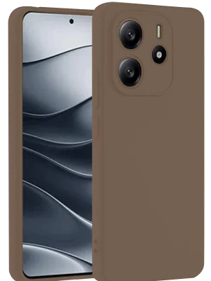 Newface Xiaomi Redmi Note 14 4G Kılıf First Silikon - Kahverengi