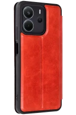 Newface Xiaomi Redmi Note 14 4G Kılıf Flip Cover - Kırmızı - Görsel 2