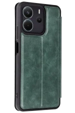 Newface Xiaomi Redmi Note 14 4G Kılıf Flip Cover - Koyu Yeşil - Görsel 2