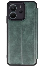 Newface Xiaomi Redmi Note 14 4G Kılıf Flip Cover - Koyu Yeşil