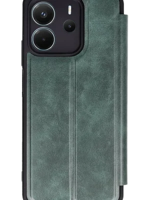 Newface Xiaomi Redmi Note 14 4G Kılıf Flip Cover - Koyu Yeşil