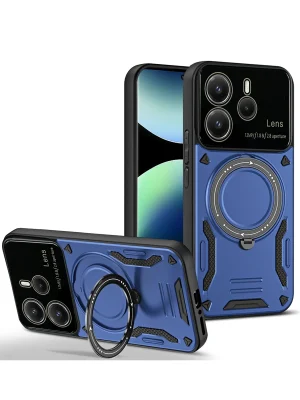 Newface Xiaomi Redmi Note 14 4G Kılıf Joy Lens Standlı Kapak - Lacivert