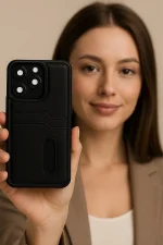 Newface Xiaomi Redmi Note 14 4G Kılıf Sara Kartvizitli Deri Kılıf - Taba - Görsel 2