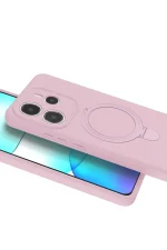 Newface Xiaomi Redmi Note 14 4G Regal Magsafe Standlı Kapak - Açık Pembe - Görsel 4