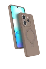 Newface Xiaomi Redmi Note 14 4G Regal Magsafe Standlı Kapak - Çöl Titanyum