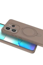 Newface Xiaomi Redmi Note 14 4G Regal Magsafe Standlı Kapak - Çöl Titanyum - Görsel 4