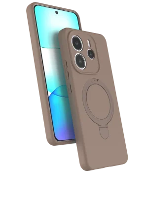 Newface Xiaomi Redmi Note 14 4G Regal Magsafe Standlı Kapak - Çöl Titanyum