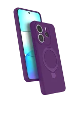 Newface Xiaomi Redmi Note 14 4G Regal Magsafe Standlı Kapak - Derin Mor