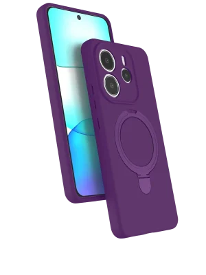 Newface Xiaomi Redmi Note 14 4G Regal Magsafe Standlı Kapak - Derin Mor