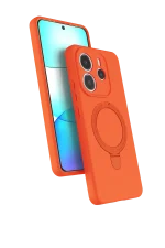 Newface Xiaomi Redmi Note 14 4G Regal Magsafe Standlı Kapak - Turuncu