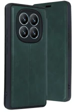 Newface Xiaomi Redmi Note 14 Pro 4G Kılıf Flip Cover - Koyu Yeşil