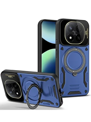 Newface Xiaomi Redmi Note 14 Pro 4G Kılıf Joy Lens Standlı Kapak - Lacivert