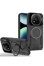 Newface Xiaomi Redmi Note 14 Pro 4G Kılıf Joy Lens Standlı Kapak - Siyah