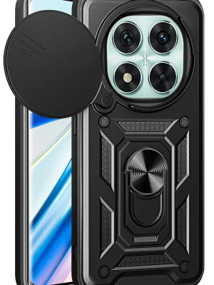 Newface Xiaomi Redmi Note 14 Pro 4G Kılıf Pars Lens Yüzüklü Silikon - Siyah