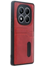 Newface Xiaomi Redmi Note 14 Pro 4G Kılıf Sara Kartvizitli Deri Kılıf - Kırmızı - Görsel 2