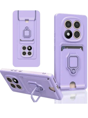 Newface Xiaomi Redmi Note 14 Pro 4G Kılıf Zuma Kartvizitli Yüzüklü Silikon - Lila