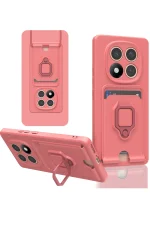 Newface Xiaomi Redmi Note 14 Pro 4G Kılıf Zuma Kartvizitli Yüzüklü Silikon - Pembe