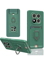 Newface Xiaomi Redmi Note 14 Pro 4G Kılıf Zuma Kartvizitli Yüzüklü Silikon - Yeşil