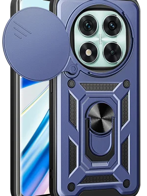 Newface Xiaomi Redmi Note 14 Pro 5G Kılıf Pars Lens Yüzüklü Silikon - Lacivert
