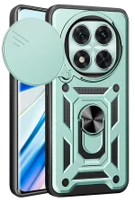 Newface Xiaomi Redmi Note 14 Pro 5G Kılıf Pars Lens Yüzüklü Silikon - Yeşil