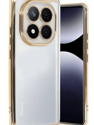 Newface Xiaomi Redmi Note 14 Pro 5G Kılıf Razer Lensli Silikon - Gold