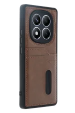 Newface Xiaomi Redmi Note 14 Pro 5G Kılıf Sara Kartvizitli Deri Kılıf - Taba - Görsel 2