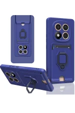 Newface Xiaomi Redmi Note 14 Pro 5G Kılıf Zuma Kartvizitli Yüzüklü Silikon - Lacivert
