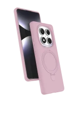 Newface Xiaomi Redmi Note 14 Pro 5G Regal Magsafe Standlı Kapak - Açık Pembe