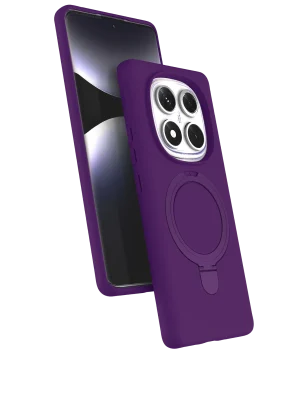 Newface Xiaomi Redmi Note 14 Pro 5G Regal Magsafe Standlı Kapak - Derin Mor