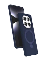 Newface Xiaomi Redmi Note 14 Pro 5G Regal Magsafe Standlı Kapak - Lacivert