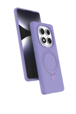 Newface Xiaomi Redmi Note 14 Pro 5G Regal Magsafe Standlı Kapak - Lila