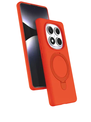 Newface Xiaomi Redmi Note 14 Pro 5G Regal Magsafe Standlı Kapak - Turuncu