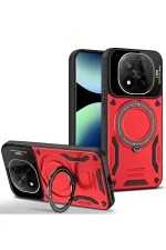 Newface Xiaomi Redmi Note 14 Pro Plus Kılıf Joy Lens Standlı Kapak - Kırmızı