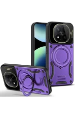 Newface Xiaomi Redmi Note 14 Pro Plus Kılıf Joy Lens Standlı Kapak - Mor