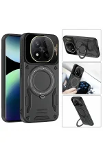 Newface Xiaomi Redmi Note 14 Pro Plus Kılıf Joy Lens Standlı Kapak - Siyah - Görsel 2