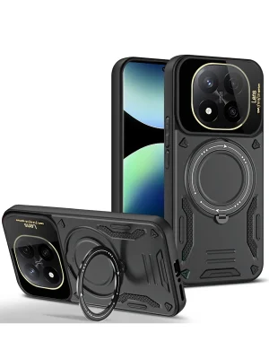 Newface Xiaomi Redmi Note 14 Pro Plus Kılıf Joy Lens Standlı Kapak - Siyah