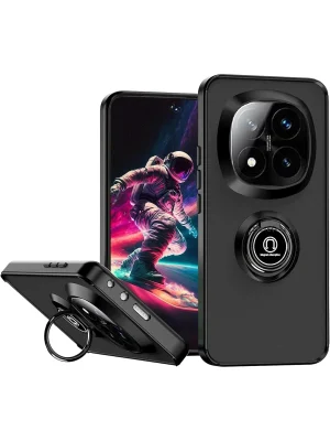 Newface Xiaomi Redmi Note 14 Pro Plus Kılıf Montreal Yüzüklü Silikon Kapak - Siyah