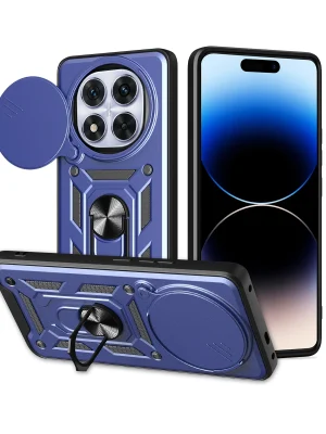 Newface Xiaomi Redmi Note 14 Pro Plus Kılıf Pars Lens Yüzüklü Silikon - Lacivert