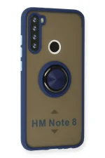 Newface Xiaomi Redmi Note 8 Kılıf Montreal Yüzüklü Silikon Kapak - Lacivert - Görsel 2