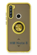 Newface Xiaomi Redmi Note 8 Kılıf Montreal Yüzüklü Silikon Kapak - Sarı