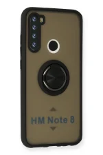 Newface Xiaomi Redmi Note 8 Kılıf Montreal Yüzüklü Silikon Kapak - Siyah - Görsel 2