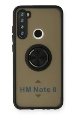 Newface Xiaomi Redmi Note 8 Kılıf Montreal Yüzüklü Silikon Kapak - Siyah