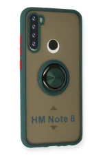 Newface Xiaomi Redmi Note 8 Kılıf Montreal Yüzüklü Silikon Kapak - Yeşil - Görsel 2